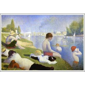 送料無料】絵画：ジョルジュ・スーラ「グランド・ジャット島の日曜日の