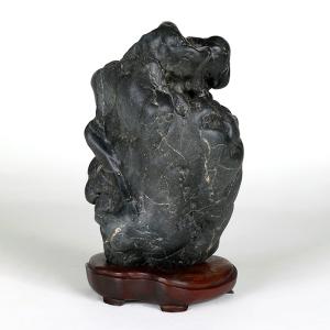 水石 「千仏石」 盆石 天然石 観賞石 すいせき 台座付き 現品限り