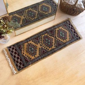 ヴィンテージ トライバル ラグ 57cm×30cm ブルー : giftgiftgift