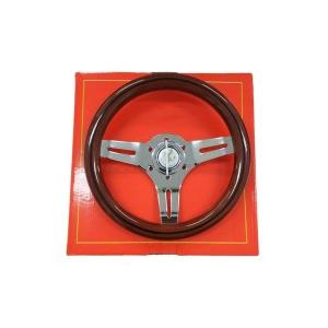 送料無料 ウッド ステアリング 38Φ 15インチ ハンドル レトロ調