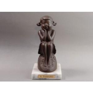 ブロンズ像 文化功労者 矢野秀徳作 ブロンズ像 胡蝶 : 古美術植松