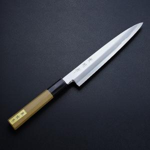 名入れ無料 柳刃包丁 片刃 240mm 青紙2号 桜柄 一般家庭向け 日本製