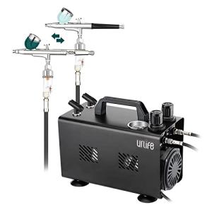 urlife HPCube 2色 エアブラシ コンプレッサー 2本 エアブラシセット