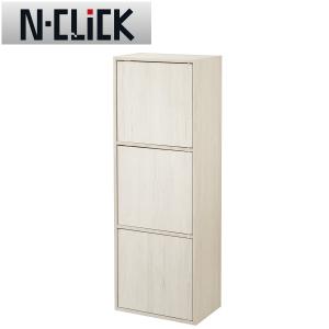 Nクリック [幅120cm] 簡単組立て ボックス デスク(ホワイトウォッシュ