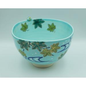 茶道具 茶碗 茶碗 色絵 春草にもぐら 東山深山 化粧箱 : 新古茶道具