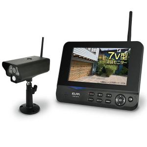朝日電器 即日出荷 ELPA ワイヤレス防犯カメラ＆モニターセット CMS