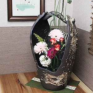 信楽焼 杏 和風 癒し 壷 つぼ 花瓶 花器 陶器 花入れ インテリア ha