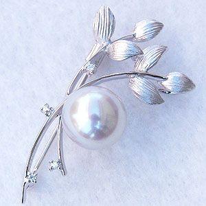 パール ブローチ パールブローチ フォーマル 南洋白蝶真珠 10mm k18