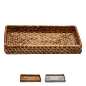 籐 かご 籐のかご トレイ 収納 トレー お盆 ブレックファーストトレー