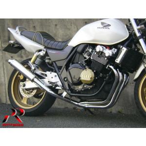 プリティー HONDA CB400SF REVO NC42 ショート管 70π マフラー 黒