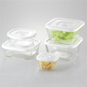 NEW 簡単密閉 iwaki イワキ 密閉パック＆レンジ 角型 5点 セット 耐熱