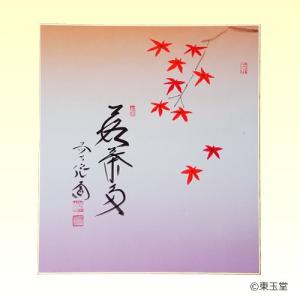 短冊 福本積應師（大徳寺派 招春寺）11月「開門落葉多」 継ぎ紙短冊禅