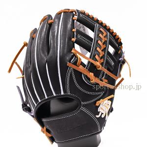 あすつく 和牛JB 硬式用 限定 JB-004S 内野手用 Nブラック キャメル紐