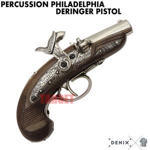 ☆DENIX ダブルバレル 回転式フリントロックピストル イギリス 1264