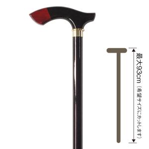 OT-33 オークT型猫ハンドルステッキ・ワインレッド（木製杖・最長89cm