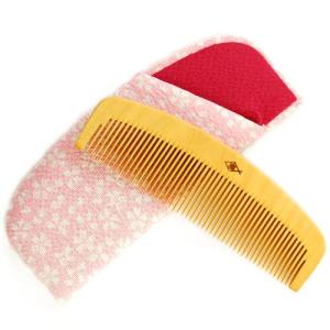 キレイ】かわいい桜（さくら）4寸5分 彫解櫛 つげ櫛 高級国産 さつま