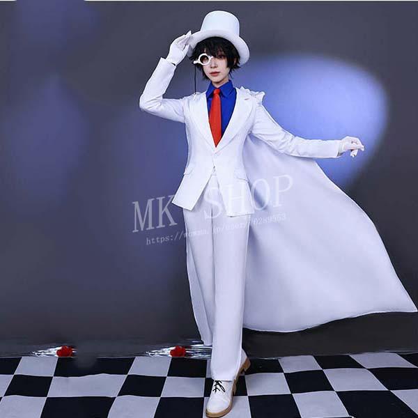 名探偵コナン 風 怪盗キッド コスプレ衣装 ウィッグ 靴 子供用 大人用