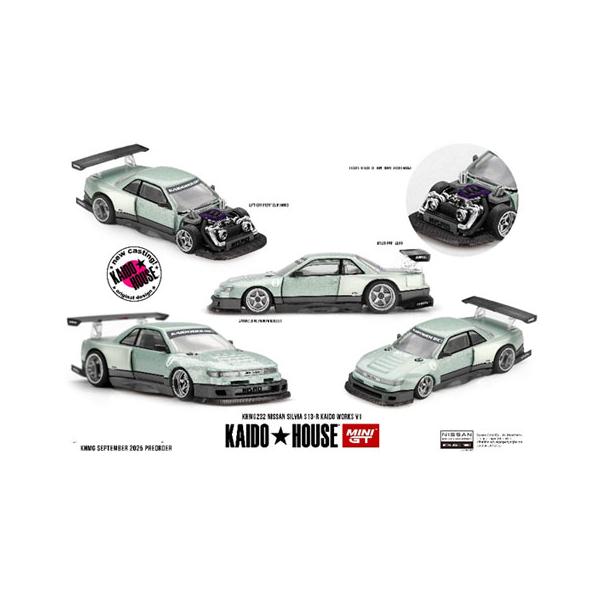 MINI-GT 1/64 Nissan シルビア S13-R KAIDO WORKS V1(右ハンドル