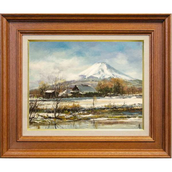 美品 sakai 富士山 雪山 風景画 日本画 絵画 油彩 油絵 美品 sakai
