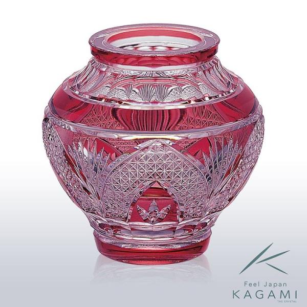 カガミクリスタル ) 江戸切子 花瓶 F687-2313-CAU 切り子 クリスタル