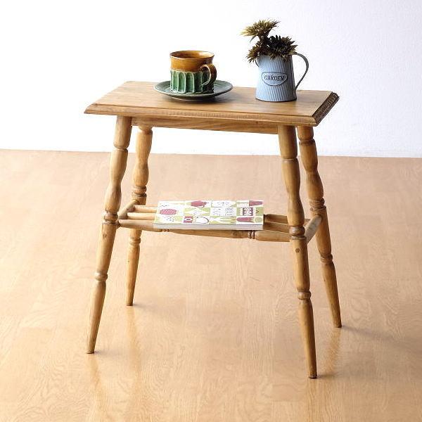 サイドテーブル パイン無垢材 天然木 木製 コンパクトテーブル ウッド