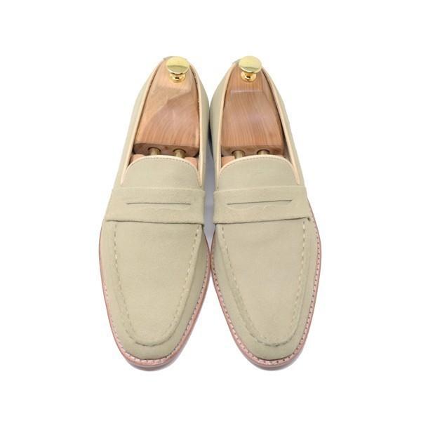 GLENFORD 本革 スエード ローファー スリッポン ハンドメイド マッケイ