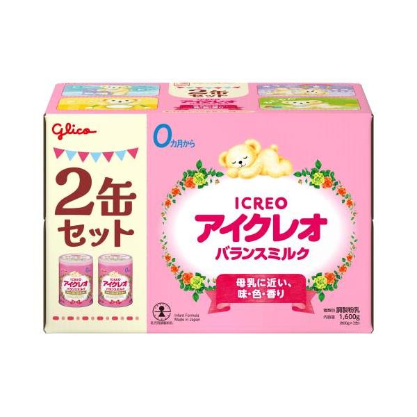 アイクレオ（ICREO） 江崎グリコ バランスミルク 800g×2缶