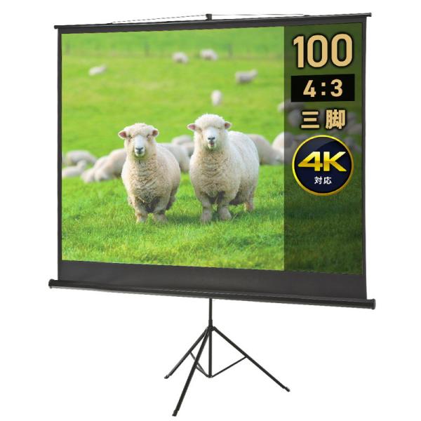 イーサプライ（e-supply） プロジェクタースクリーン 三脚式 100インチ
