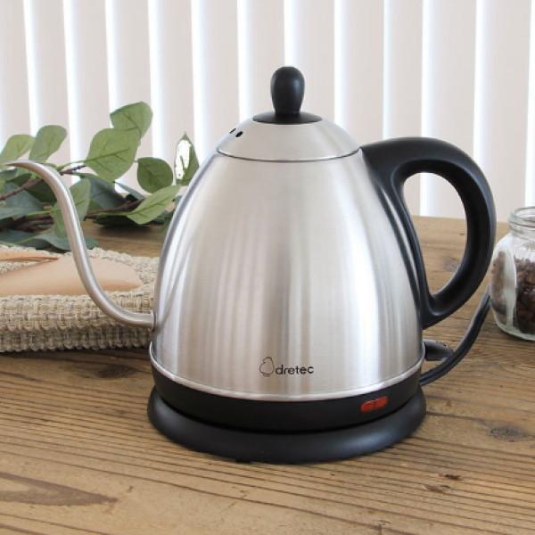 電気ケトル 細口 ドリップポット 0.8L おしゃれ ステンレス ドリテック