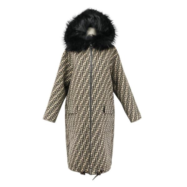 FENDI（フェンディ） 美品 ズッカ柄 リバーシブル フーデッドコート