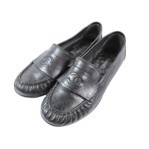 CHANEL（シャネル） 良品 ローファー ココマーク刺繍 レザー