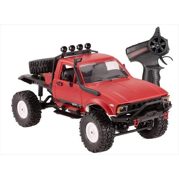 ラジコン ハイラックスレーサー 赤 ランクル オフロード 1/16 ヘッド