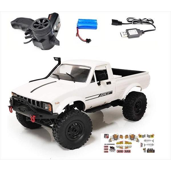 ラジコン ハイラックス ランクル オフロード 白 1/18 ヘッドライト点灯