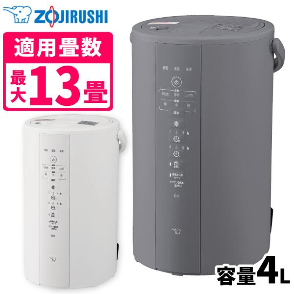 象印（ZOJIRUSHI） 加湿器 スチーム式加湿器 4.0L EE-DF50 グレー
