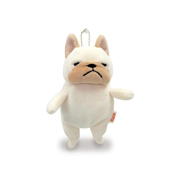 もちぶる クリーム ミニ ボールチェーンマスコット ブルドッグ 白