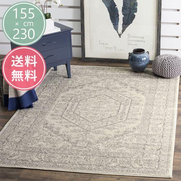 ヴィンテージ風ラグ アンティーク調 オリエンタル メダリオン柄