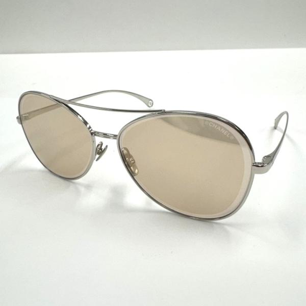 CHANEL シャネル サングラス シルバー・フレーム×ブラウン・レンズ