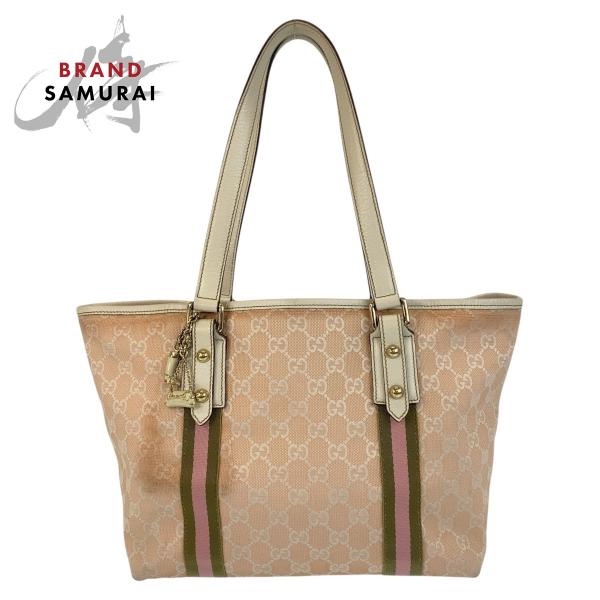 GUCCI（グッチ） シェリーライン ピンク アイボリー ゴールド金具 GG