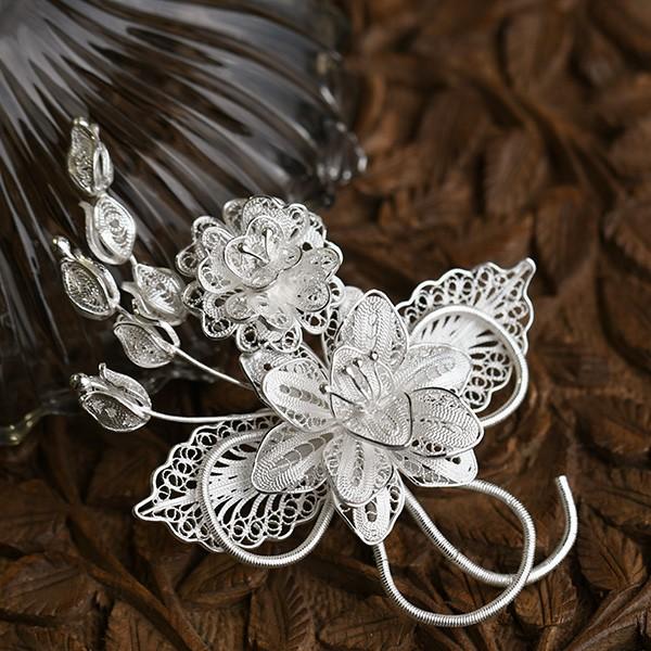 フィリグリー ブーケ ブローチ michiko model 美しい手仕事の繊細な銀