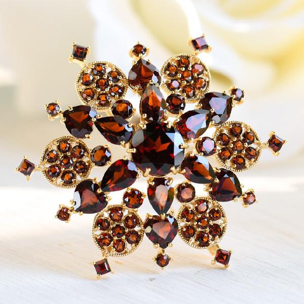 碌山 ガーネット 雪華 ブローチペンダント 碌山の真骨頂！ 美しい