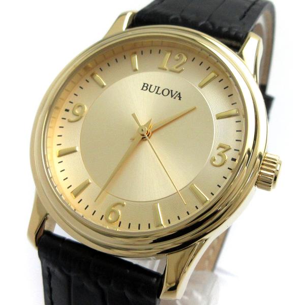 BULOVA（ブローバ） 時計 ゴールドラウンド メンズ 3針 革 97A70