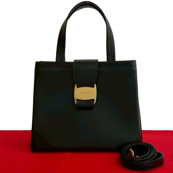 Salvatore Ferragamo 2way ショルダー・ハンドバッグ 黒 【公式通販】