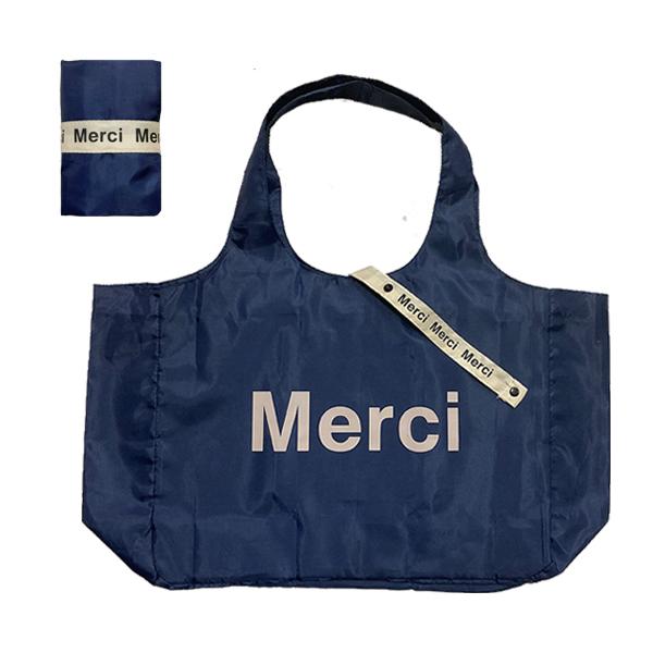 爆買 WEEK メール便 merciバッグ メルシーバッグ エコバッグ ネイビー