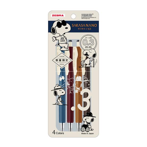 サラサ スヌーピー ゼブラ サラサナノ 0.3mm 4本セット JJH72-SN-4C [M
