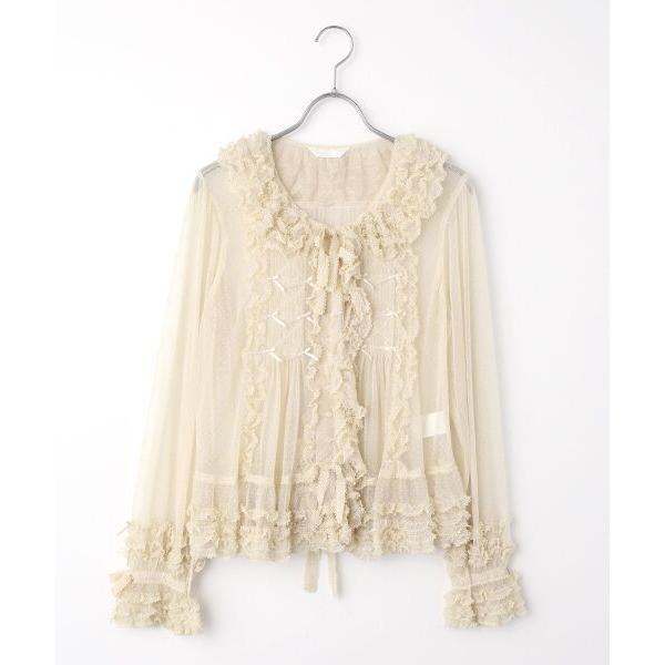 PINK HOUSE（ピンクハウス） ドットチュールオーバーブラウス