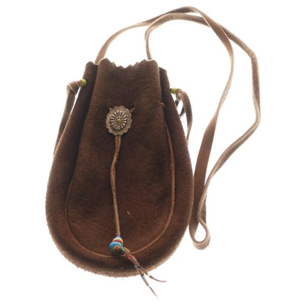 goro's（ゴローズ） K18付きフラワーコンチョ付きマチ付き巾着ポーチ L