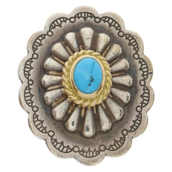 goro's（ゴローズ） 金縄ターコイズ付きフラワーコンチョ横 シルバー