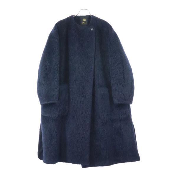 DRAWER（ドゥロワー） アルパカ ウール シャギー ノーカラー ダブル