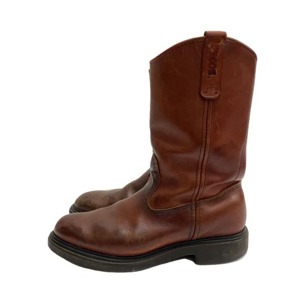 RED WING◇PECOS/ウェスタンペコスブーツ/型押しロゴ/BRW/レザー