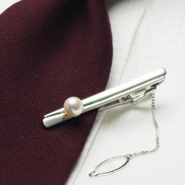 パール タイピン 高級 淡水真珠 7.5mm ネクタイピン 父の日 プレゼント